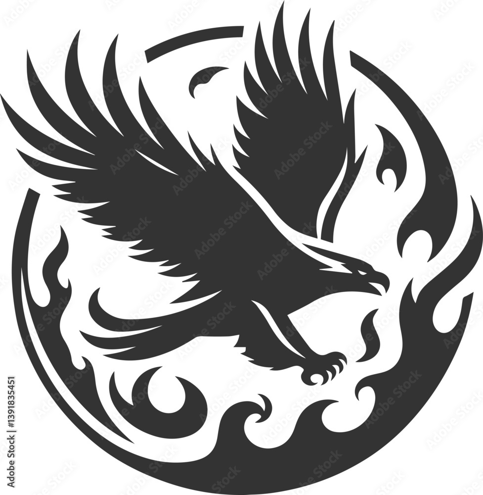 Obraz premium Silhouette of a eagle bird vector