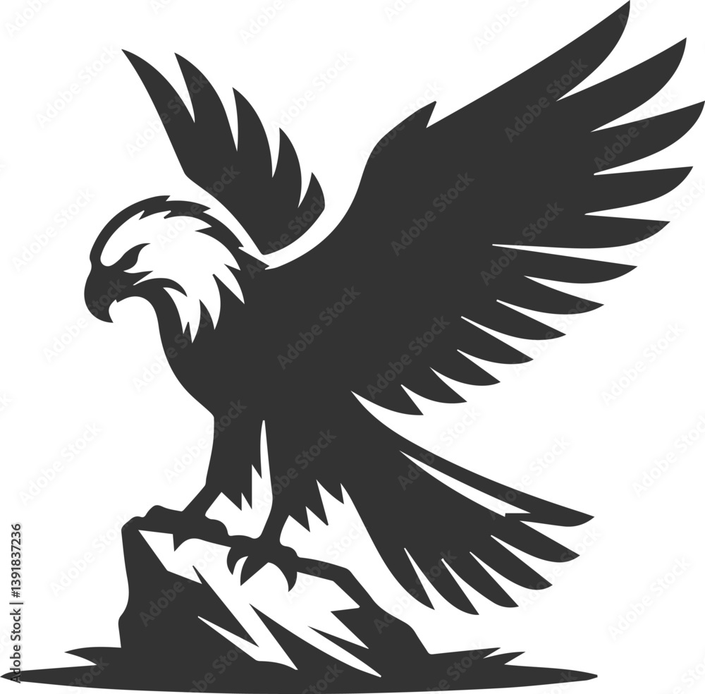 Obraz premium Silhouette of a eagle bird vector