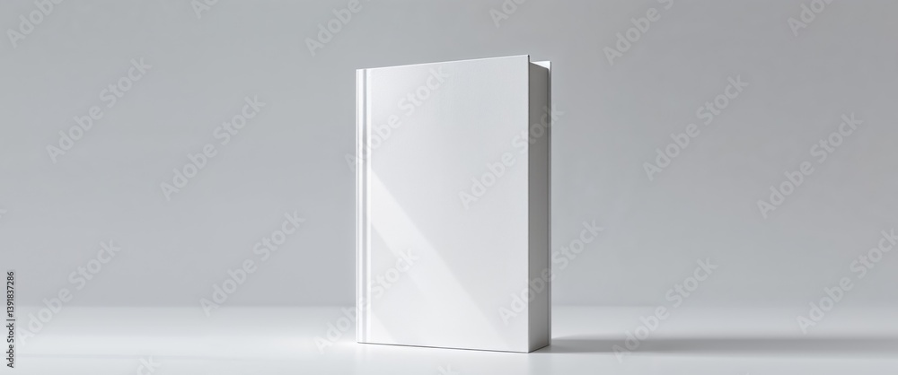 Clean and simple mockup of a blank book cover.