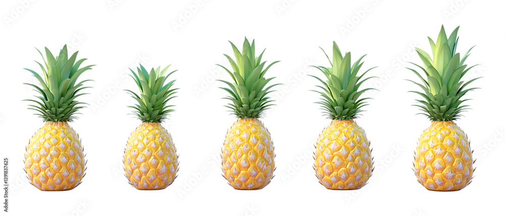Pack of Pineapple Fruit Set Against Transparent Background for Culinary, Food, or Tropical Design Projects Pack of Pineapple Fruit Set Against Transparent Background for Culinary, Food, or Tropical Design Projects