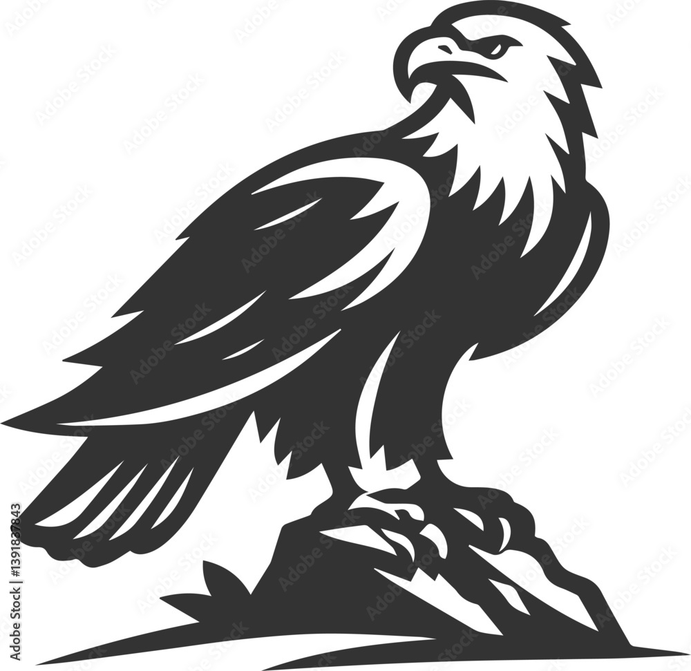 Fototapeta premium Silhouette of a eagle bird vector
