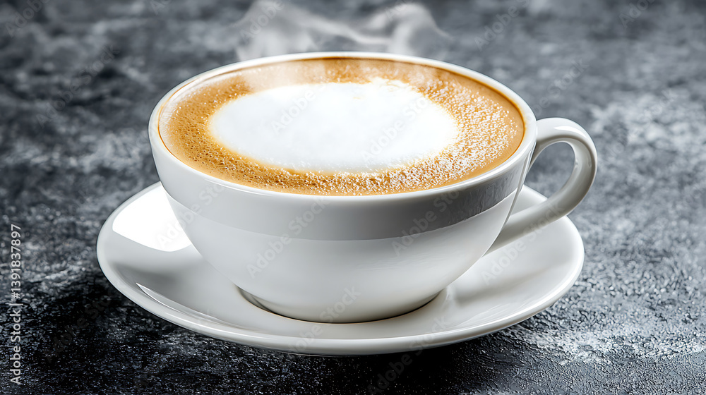Obraz premium A white coffee cup with a white saucer. Generated using AI.