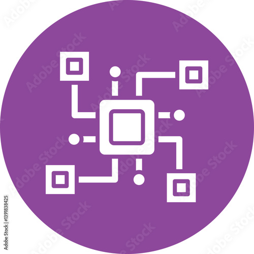 Data Distribution glyph circle icon