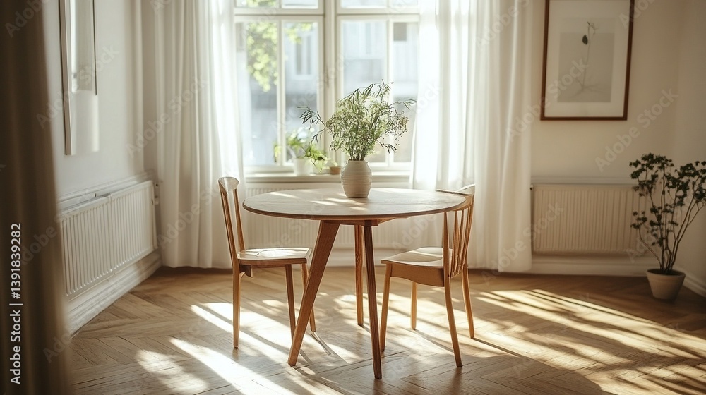Minimalist Scandinavian interior design, paired with light wood furniture and plenty of natural light, showcases a warm and uncluttered living space Minimalist Scandinavian interior design, paired with light wood furniture and plenty of natural light, showcases a warm and uncluttered living space