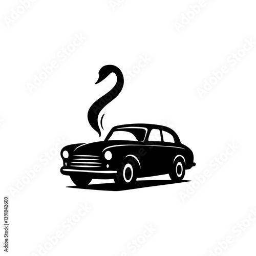  Classic Car with Question Mark Smoke