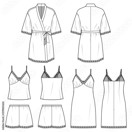 Lace Trim Pajama Set