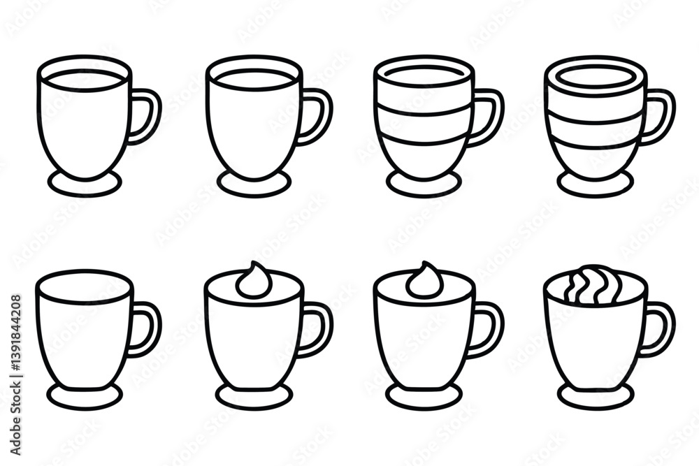 Latte Line Art Creative Design for Coffee Illustration Artwork Latte Line Art Creative Design for Coffee Illustration Artwork