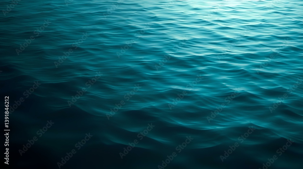Water Surface: Deep Teal Waves Reflecting Light in Tranquil Harmony Water Surface: Deep Teal Waves Reflecting Light in Tranquil Harmony
