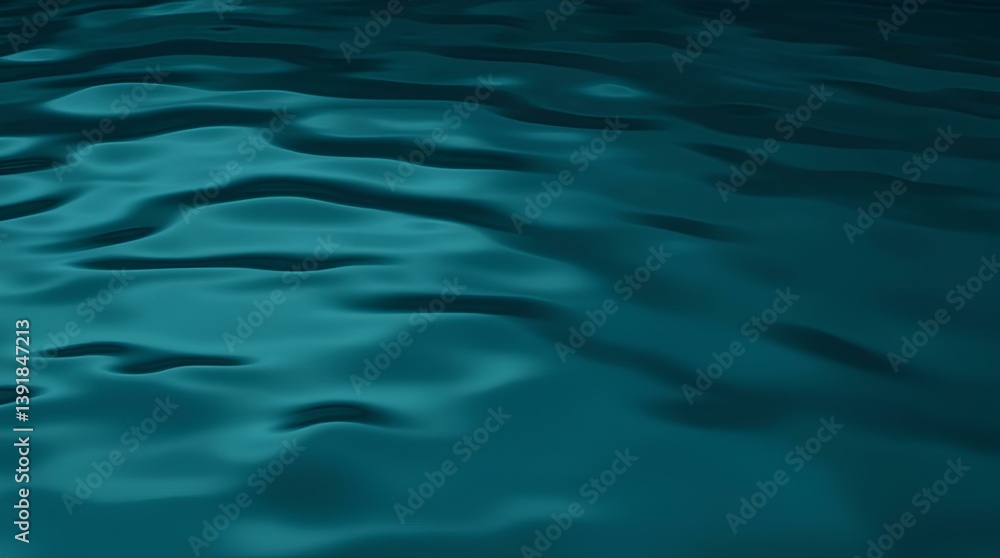 Fototapeta premium Water Surface: Deep Teal Waves Reflecting Light in Tranquil Harmony