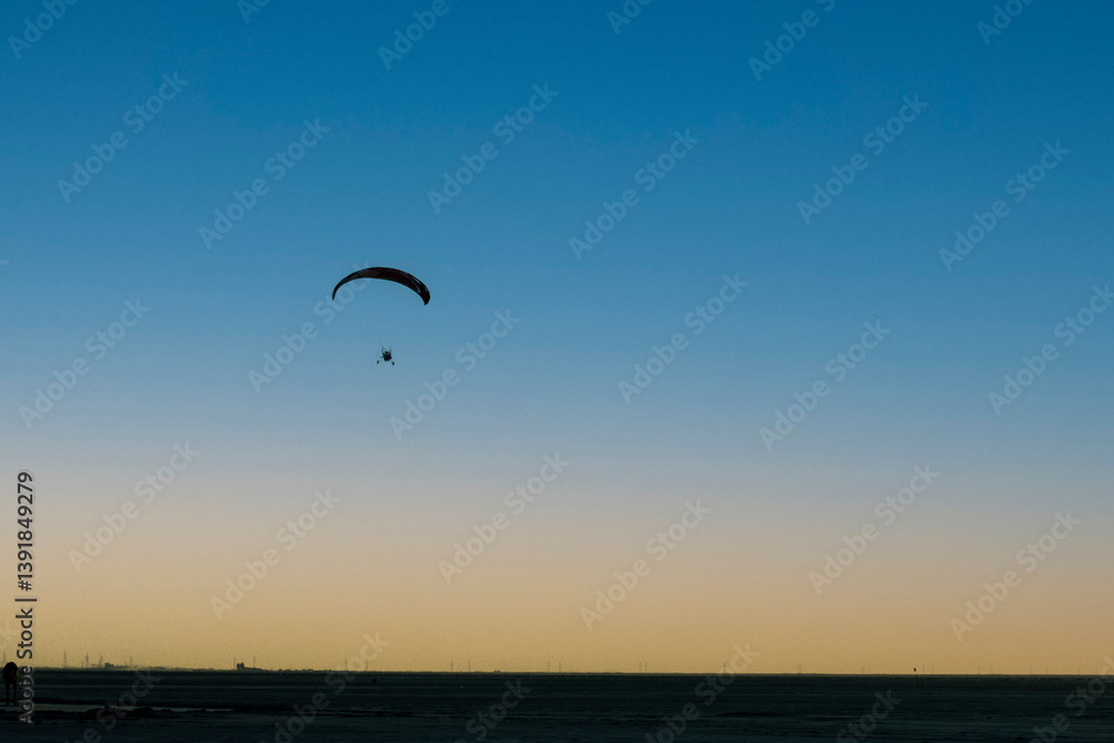 Adventure Parasailing Over the White Salt Desert at Rann of Kutch