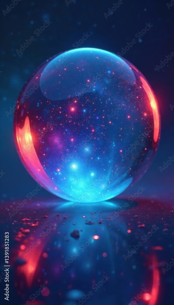 Iridescent aurora borealis within a translucent sphere, sphere, winter wonderland, borealis Iridescent aurora borealis within a translucent sphere, sphere, winter wonderland, borealis