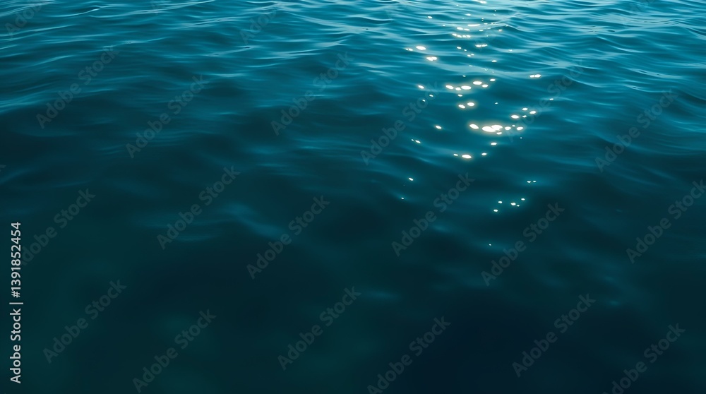 Water Surface: Deep Teal Waves Reflecting Light in Tranquil Harmony Water Surface: Deep Teal Waves Reflecting Light in Tranquil Harmony