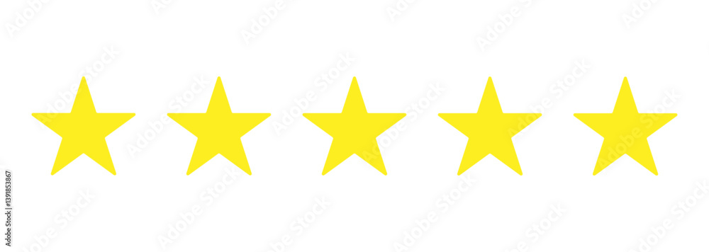 Fototapeta premium Five yellow star rating