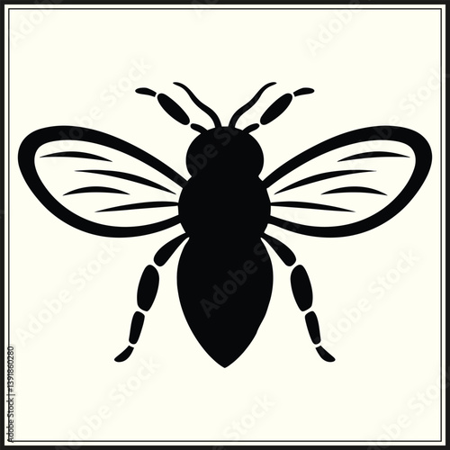 Silhouette of Bee, Honey Maker