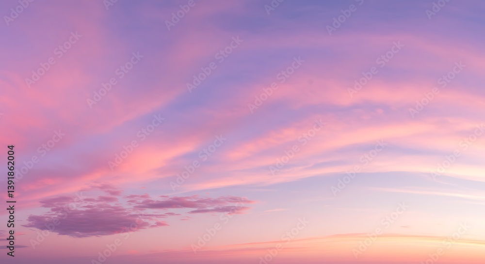 Fototapeta premium Pastel Hues of Evening Sky AI Generated