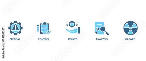 HACCP banner web icon vector illustration concept for hazard analysis and critical control points acronym in food safety management system