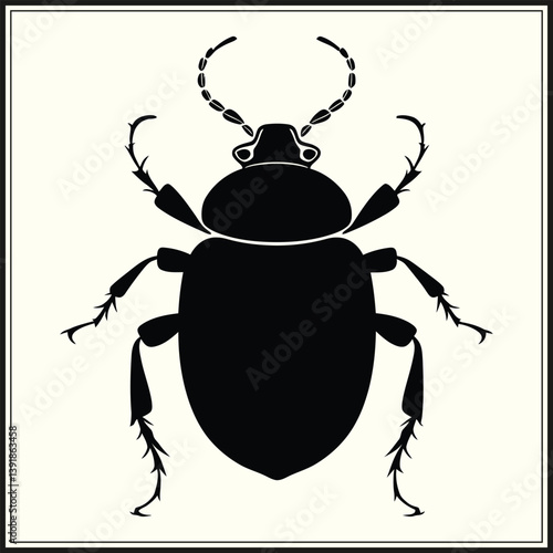 Silhouette of Beetle, Bug Shape