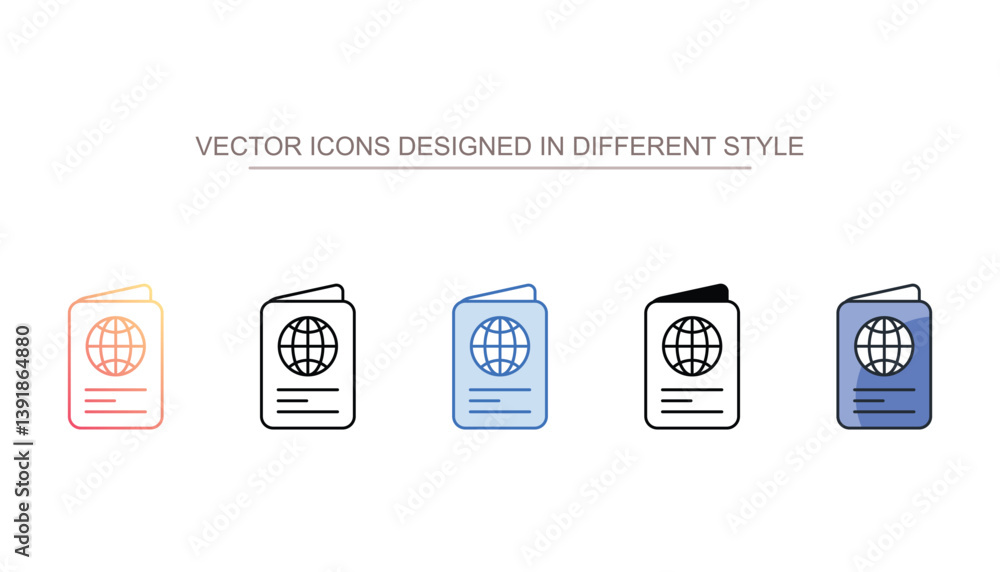 Passport icon design with white background stock illustration Passport icon design with white background stock illustration