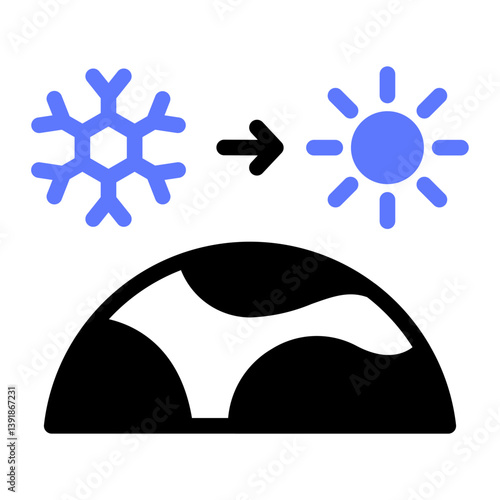 This Climate change icon is suitable for Earth Day, Save the Earth, Plastic Pollution, etc
