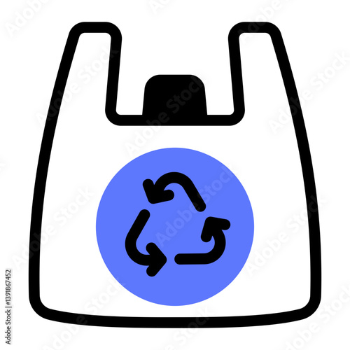 This Recycle plastic bag icon is suitable for Earth Day, Save the Earth, Plastic Pollution, etc