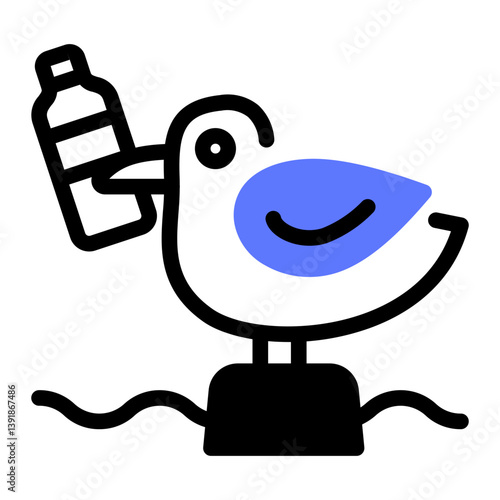 This Seagull icon is suitable for Earth Day, Save the Earth, Plastic Pollution, etc