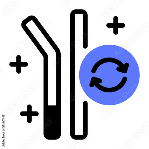 This Reusable straw icon is suitable for Earth Day, Save the Earth, Plastic Pollution, etc