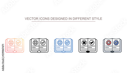 Rule Book icon design with white background stock illustration