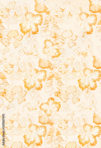 Stylish Flower and Leaf Texture Seamless Background