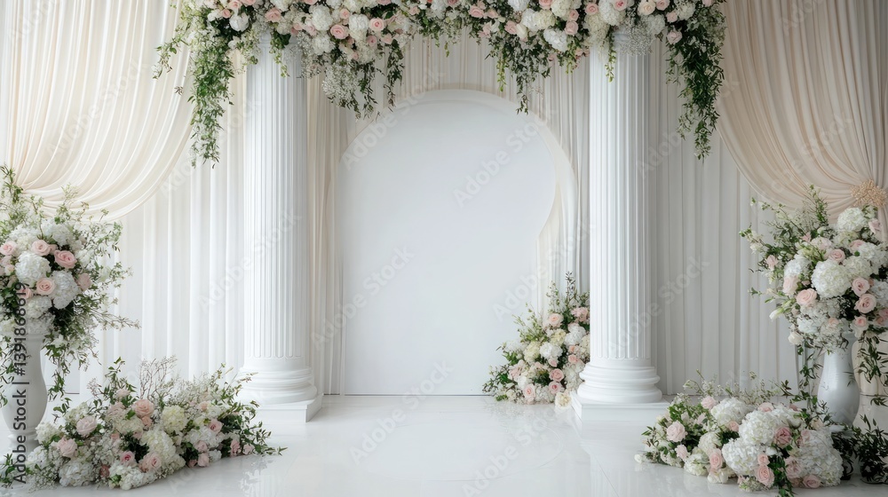 Elegant wedding archway with floral decorations Elegant wedding archway with floral decorations