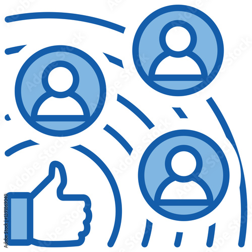 Influence Blue White Icon