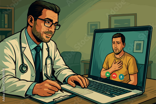 Remote Video Call Between Doctor and Patient via Telemedicine