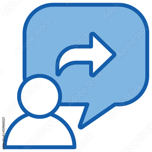 Feedback Blue White Icon