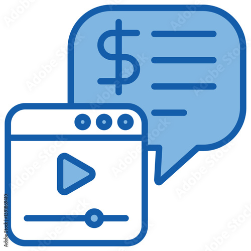 Monetization Blue White Icon