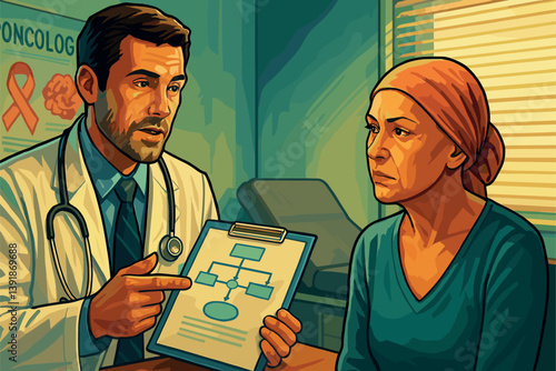 Oncologist Discussing Treatment with Cancer Patient