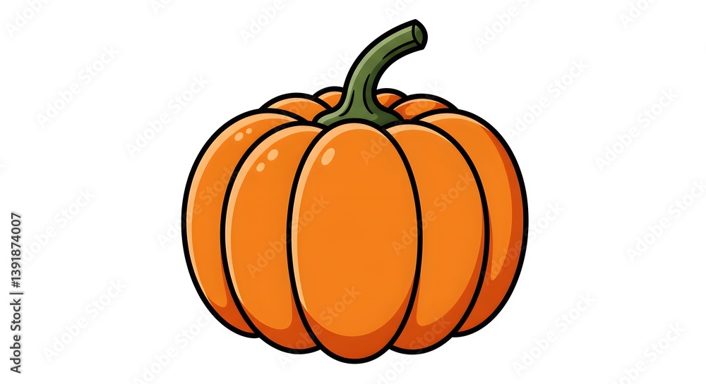 Obraz premium A Vibrant Cartoon Pumpkin: Perfect for Autumn Designs and Fall Festivities