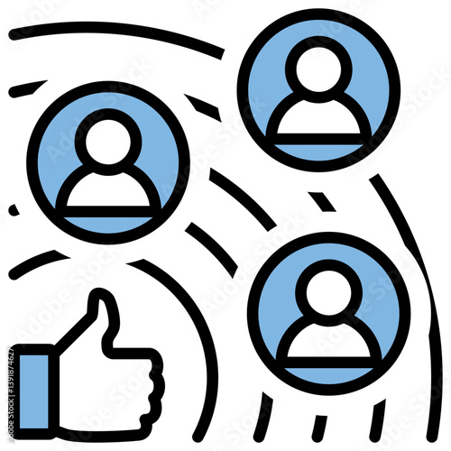 Influence Blue Black Icon