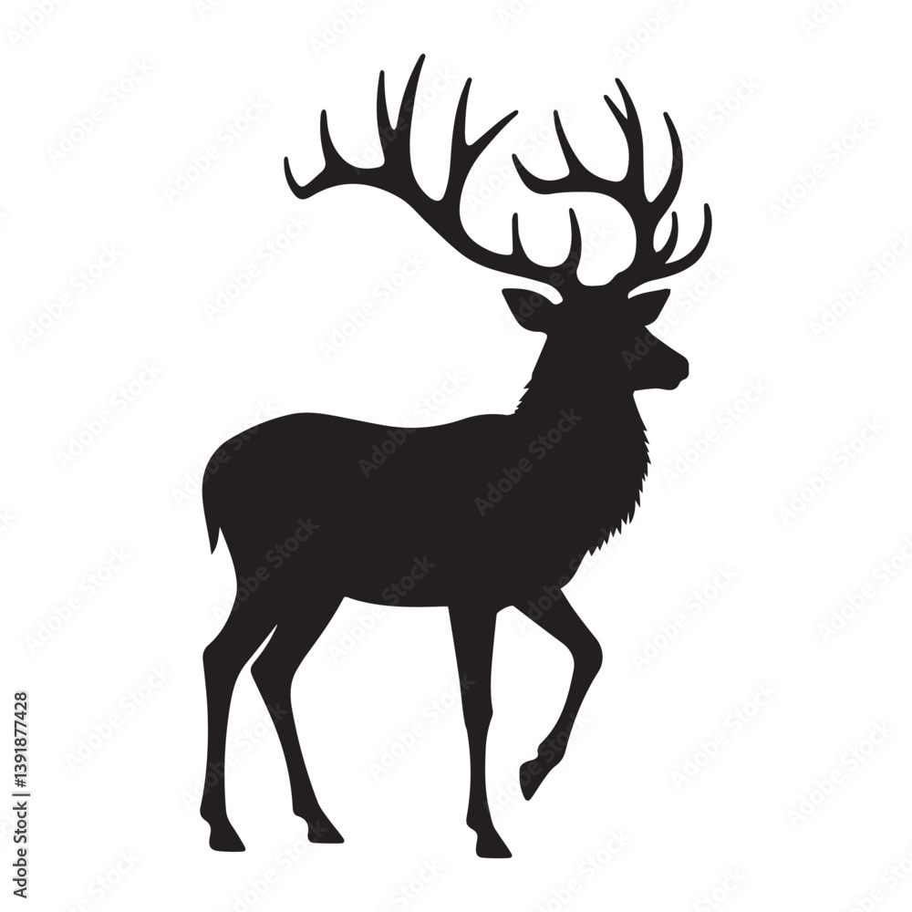 Obraz premium deer silhouette vector