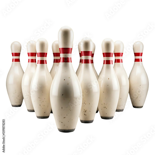 Ten Pins Ready for Action:  A Bowling Image