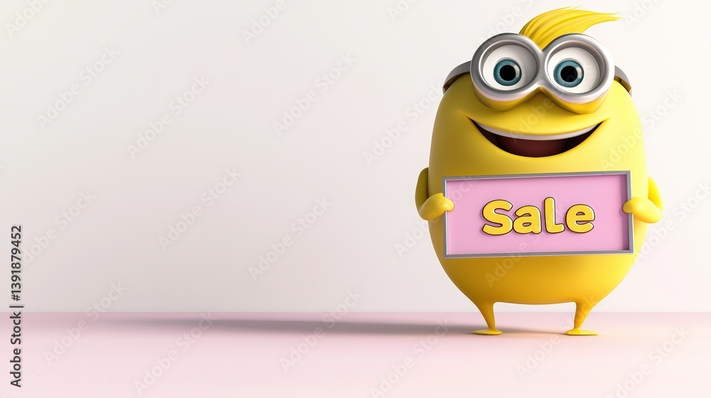 Fototapeta premium A friendly 3D mascot character holding a 