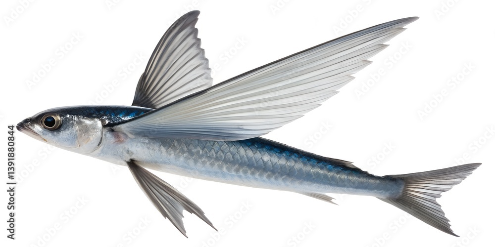 Obraz premium flying fish isolated on white background