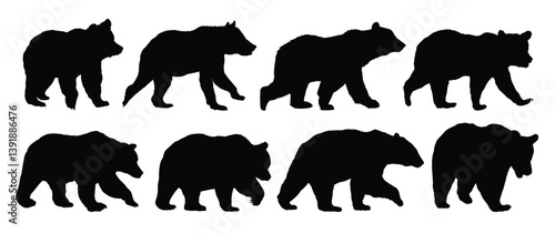 The set silhouettes of big bears. 
