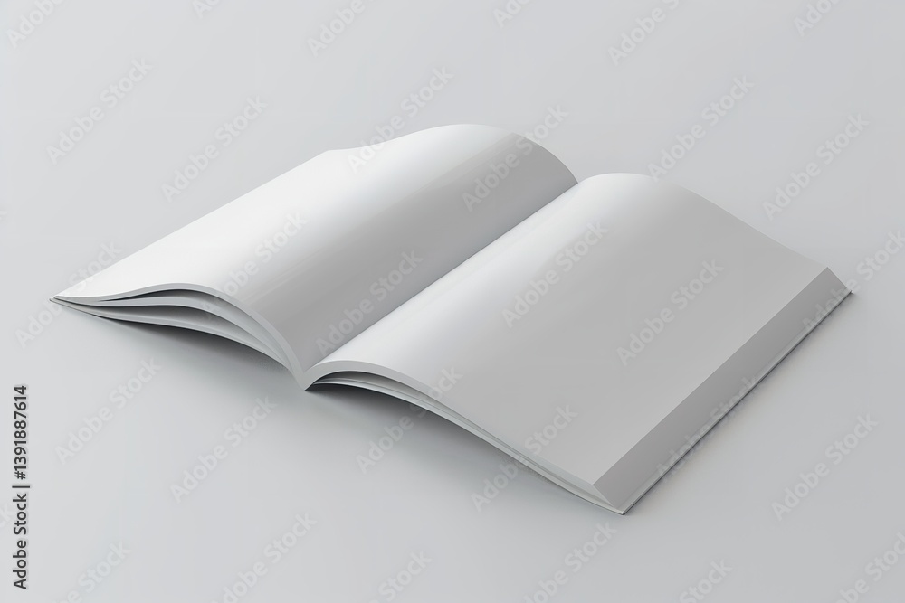 Free-flowing, minimalist notebook with blank pages for stationary business advertisement, Generative AI. Free-flowing, minimalist notebook with blank pages for stationary business advertisement, Generative AI.