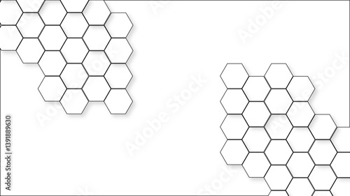 Abstract honeycomb pattern hexagonal background. White hexagon honeycomb outline art for design element. White hexagon pattern honeycomb background. Honeycomb concept design technology background.