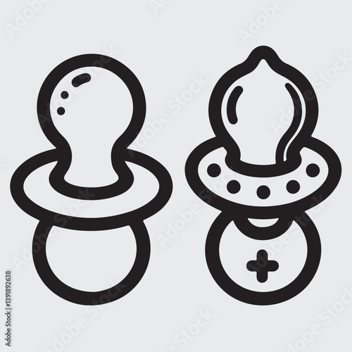 Kids nipple line and glyph icon. Babys pacifier vector illustration