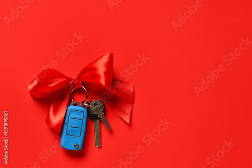 Gift keys of new car with b...