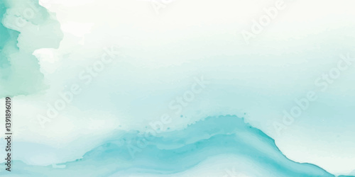 Abstract Artistic Ocean Background Rendered in Watercolor with Soft Blue and White Wave Patterns, Made for Designers Seeking Elegant, Serene Visuals for Print and Digital Use