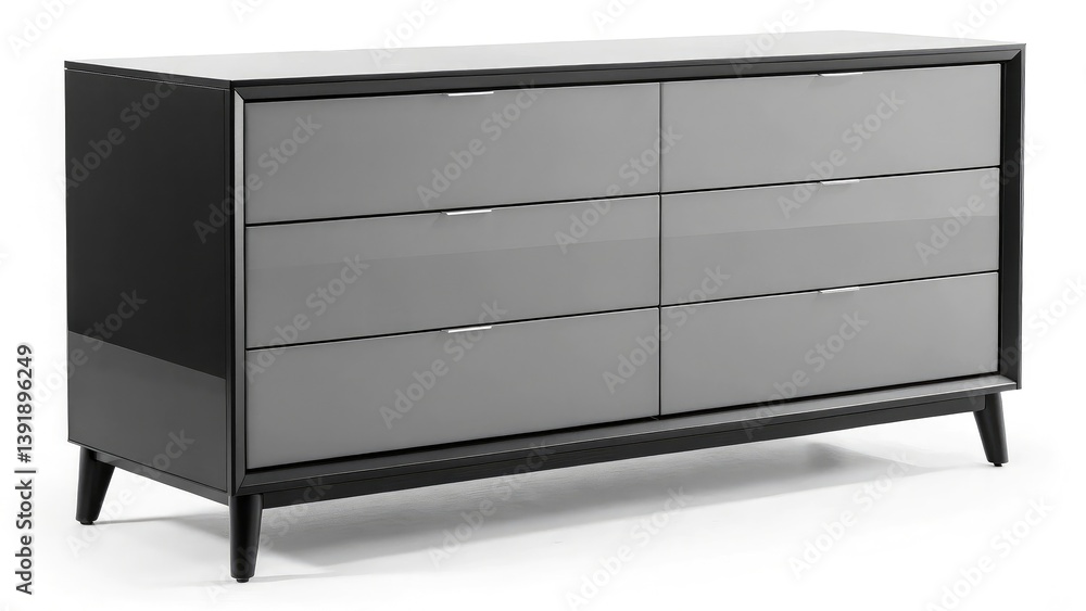 Modern sleek dresser with six drawers offering ample storage space, featuring a contemporary design ideal for stylish interiors. Modern sleek dresser with six drawers offering ample storage space, featuring a contemporary design ideal for stylish interiors.