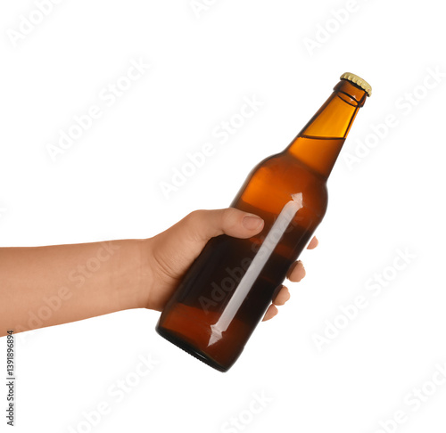 Female hand with bottle of ...