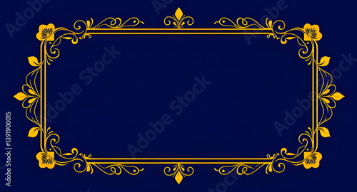 golden picture frame isolated