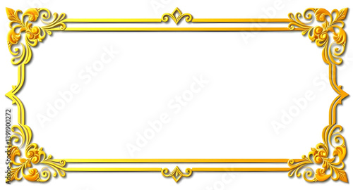 golden picture frame isolated